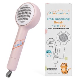 Aimondow Dog Brush, Self Cleaning Slicker Brushes for Dogs Cats, Cat Grooming Brush, Shedding Tools for Massage, Removes Loose Undercoat Mats Tangled for Short Long Hair Puppy Kitten