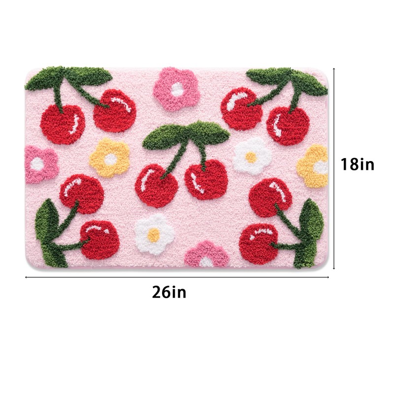 Anybar Pink Bathroom Rugs Cute Cherry Bath Mat Coloful Bathroom