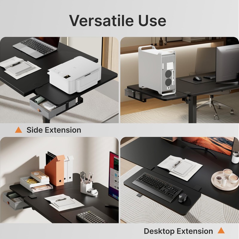 PEGZONE Desk Extender Tray, 28" x 14.4" Clamp On Desk