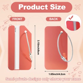 24 Pack Metal Luggage Tag,Aluminum Travel ID Bag Tag,Colorful Suitcase Tags Business Card Holder with Name ID Card & Stainless Steel Loops,Luggage Tags for Suitcases Travel Luggage Baggage Identifier