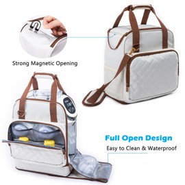 SFYBYHEART Carrying Case Compatible with Baby Brezza Formula Pro Mini Baby Formula Mixer Machine Carrying Bag - Baby Formula Mixer Travel Bag with Pockets for Baby Essential, Pumps, Baby Bottles