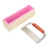 Wooden Loaf Soap Cutter Mold with 1 Pc Silicone Mold