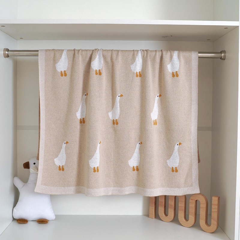 DovFanny Baby Blanket 100% Cotton Knitted Soft Blanket for Newbron