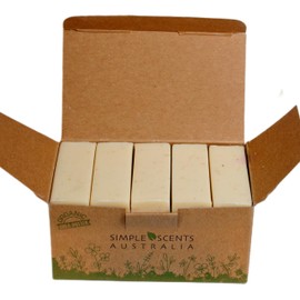 Simple Scents Australia Simple Scents Australia Almond Scented Natural Soap Bars (5 Bars), 3.5oz Moisturizing French Triple Milled Soap Bars Enriched with Shea Butter - Pure Plant Oil Bath & Body