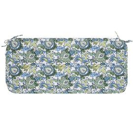 Magpie Fabrics Patio Bench Cushion Cover 42x18x3 Inch, NO Insert! Water Resistant UV Protection Outdoor Swing Loveseat Replacement Cover with Zipper, (Botanical Blue Green)