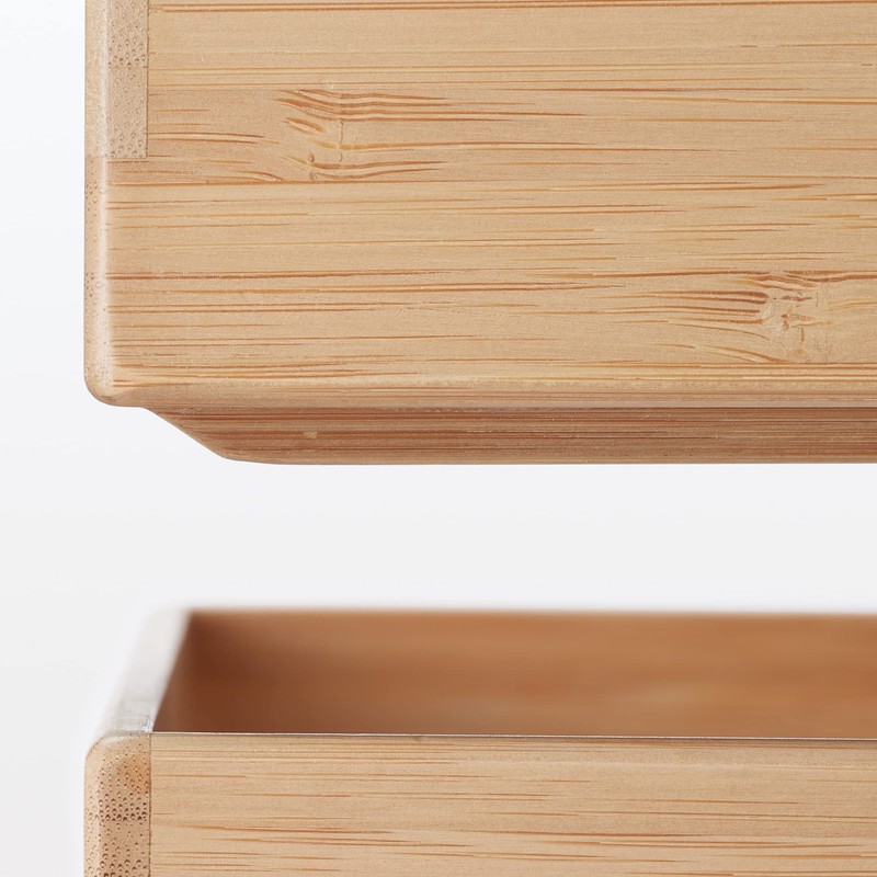 Mujin Ryohin Stackable Bamboo Storage Box, Small, Storage Supplies, Width