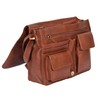 Womens Real Leather Satchel Shoulder Organiser Cross Body Flap over