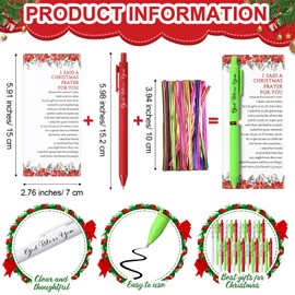 36 Sets Christmas Christian Gifts Bulk Bible Verse Christmas Ballpoint Pens Christian Pens Xmas God Bless You Pens Poinsettia Christmas Card with Ties for Church Office Coworker Staff Employee Gifts