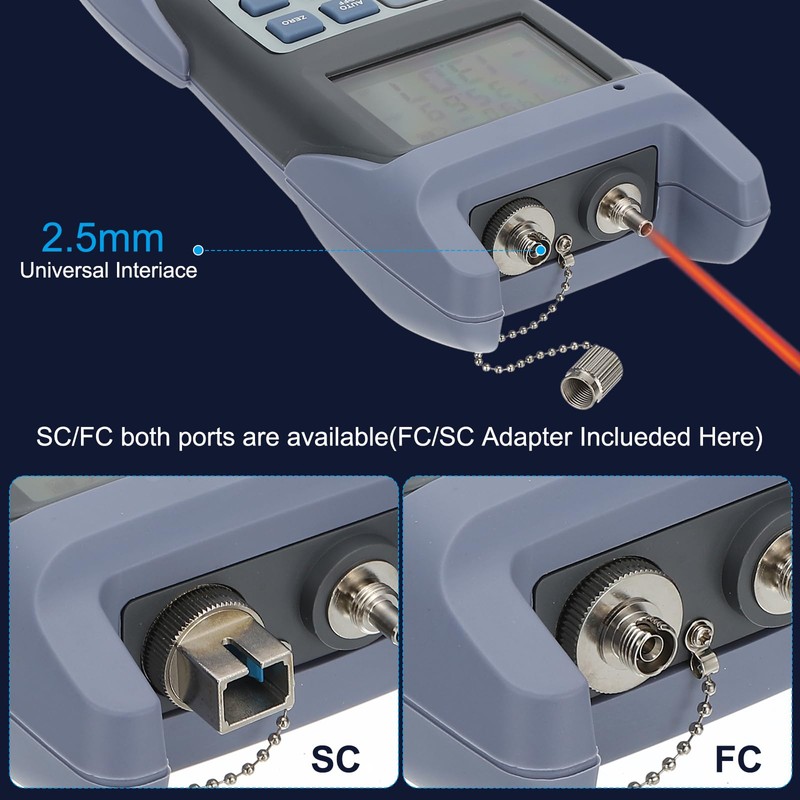 PATIKIL 650nm Fiber Optical Tester, Optical Power Meter Built-in 1MW
