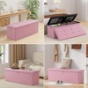 ENGPOW Fireproof Storage Ottoman, Folding Storage Bench with Lock(15”x 43”x15”),