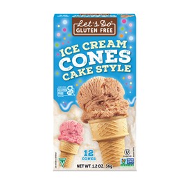 Lets Do Gluten Free Ice Cream Cones - Sugar Cones for Ice Cream, Mini Ice Cream Cones, Ice Cream Cups, Crispy Cones, Mini Cake Cones - 1.2 Oz (Pack of 12)