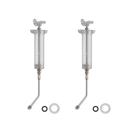 2Pcs Clear Reusable Goats Syringe Pet Feed Water Filler with 2 Drench Nozzle, Adjustable Dosage Drench Gun Syringe for Bird, Cattle, Sheep, Goats, Horse, Pig, Dog Feeding Supplies (50ML)