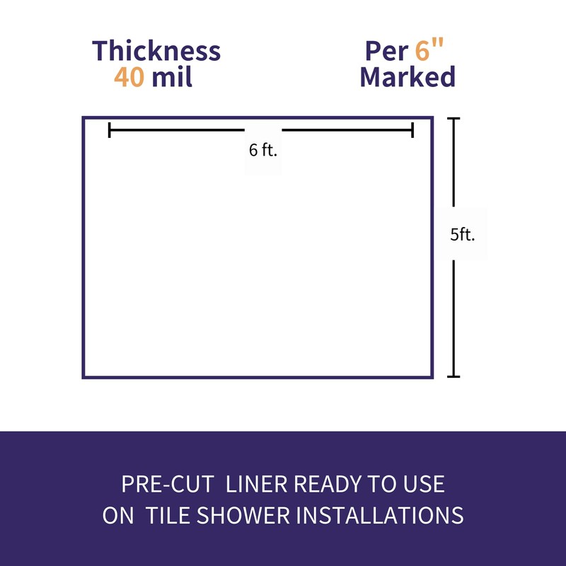 SINGFORM 40 mil Thickness 5' x 6' Shower Pan Liner