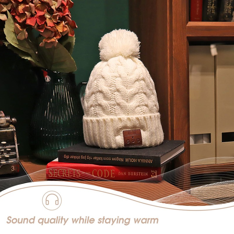 August EPA30 – Bluetooth Mütze mit Bommel – Winter Beanie