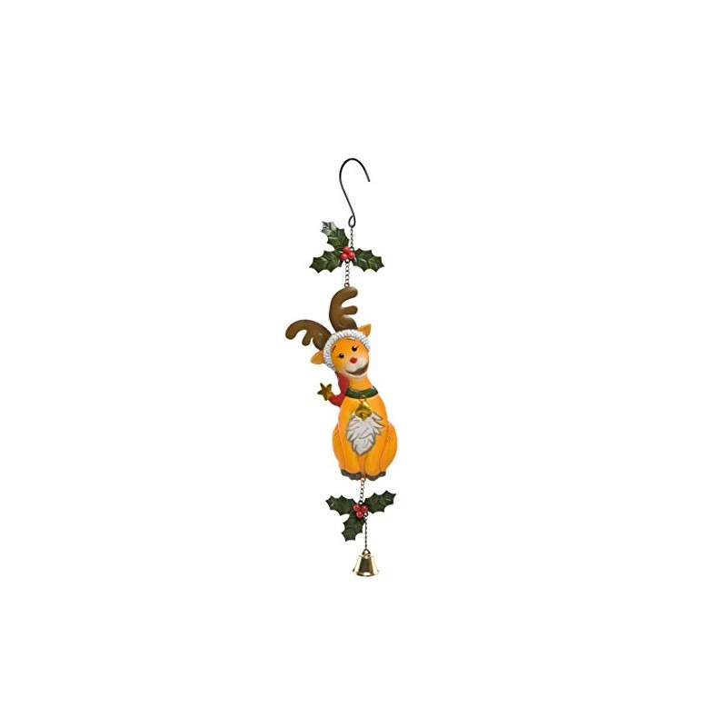 Goebel, Hanging Wall Decoration, Christmas Reindeer with Bell, Metal, 19.6inch,