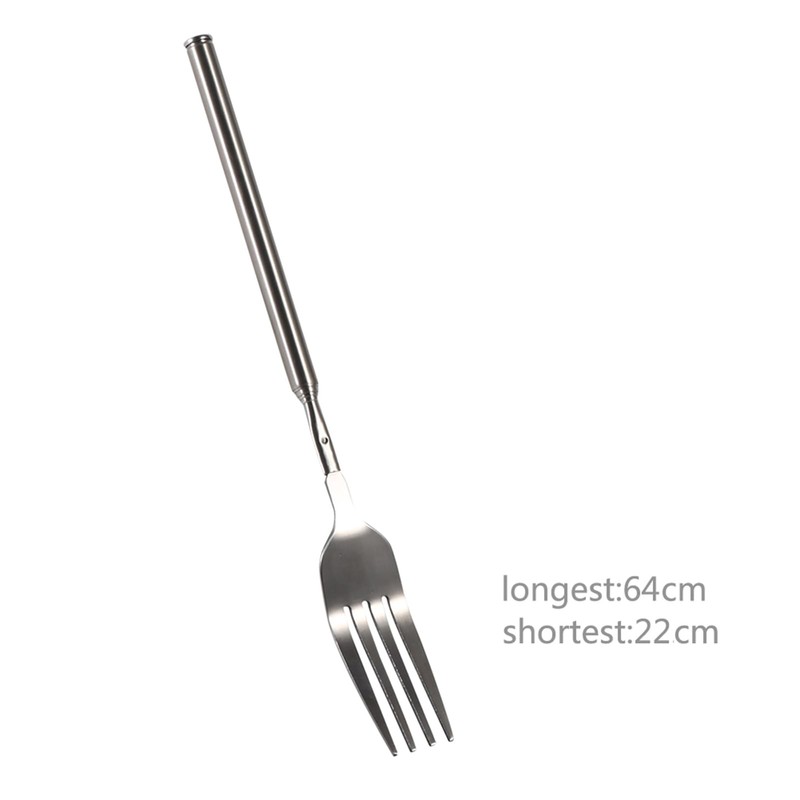 Extendable Fork, BBQ Telescopic Fork Stainless Steel Fruit Dessert Long