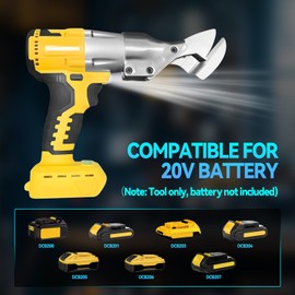 Aepiraza Brushless Cordless Metal Shear, Cordless Metal Cutting Shears with 360° Rotating Head, Max. 2mm Shear Thickness for Sheet Carpet Leather Metal (No Battery) (Fit for De-Wa1t 20V battery)