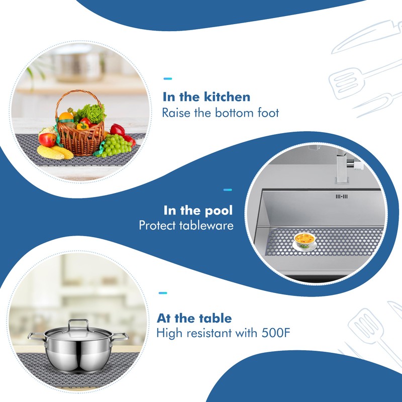 Bestjing Silicone Sink Protectors for Kitchen Sink - 28.4"x 14.3"