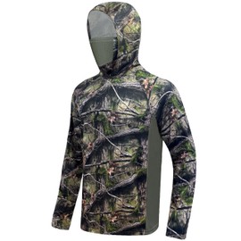 Palmyth Hunting Hoodie with Mask for Men Long Sleeve Sun Protection UV UPF 50+ Camo Fishing Shirts (Camo-2, XL)