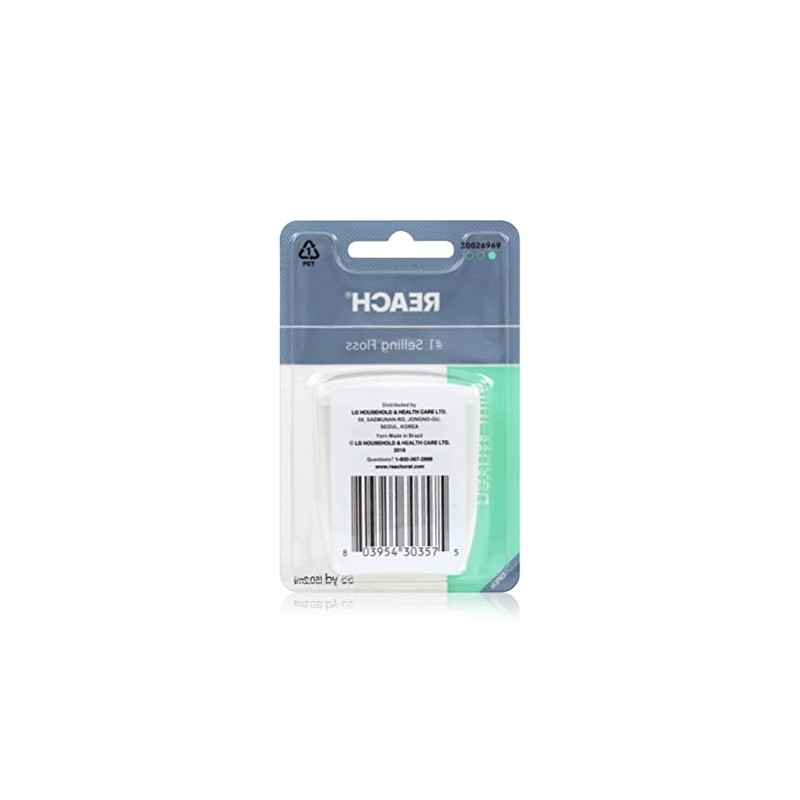 Reach hilo dental encerado para eliminar placa y alimentos, refrescante