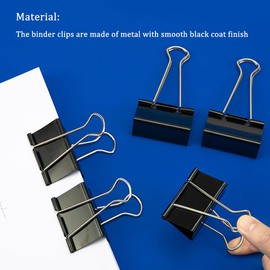 XFentech Large Foldback Binder Clips - 51mm Binder Clips Paper Clips Metal Black Bulldog Clips Clamps 2 inch Stationary Clips for Office Home Supplies 10PCS