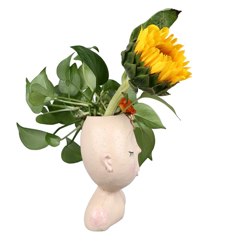 Face Flower Pot Head Planter Pots Resin Succulent Planter with