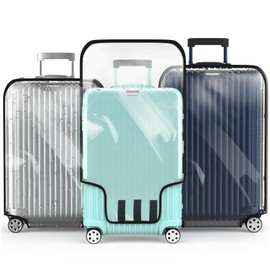 YHOUSE Suitcase Covers For Luggage, 28 Inch Clear PVC Luggage Covers Protector Full Thicken Transparent Waterproof Suitcase Sleeve With Large Velcro for 20"-30" Wheeled Suitcases
