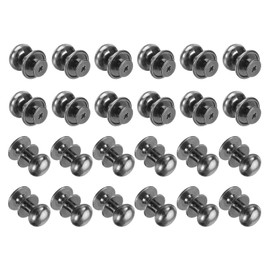 sourcing map 24pcs 0.46" x 0.51" Mini Round Knobs, Small Drawer Pulls, Cabinet Knobs Handles Pulls for Dresser Closet Jewelry Box Gift Cases, Gray