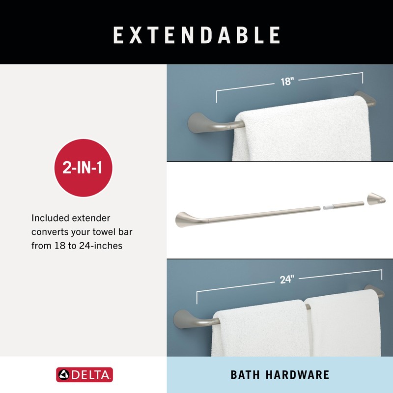 Delta ARV64-DN Arvo 4-Piece Bath Hardware Set 18-in Towel Bar