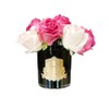 Cote Noire-Premium Bouquet-Mixed Magenta & Blush Rose Buds Dark Glass