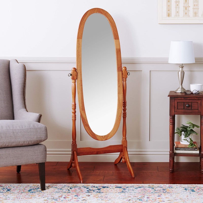 Crown Mark Cheval Mirror, Oak