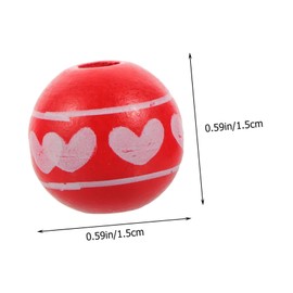 Operitacx 60pcs Valentine's Day Wooden Beads Loom Band Letter Beads Jewelry Polymer Clay Beads Valentines Day Ornaments Beads for Bracelet Making Charm Peonies Small Craft Beads Link Decor