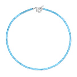 GAVU Gemstone Pearl Necklace with Heart Clasp for Women, Stone