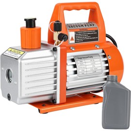 Vacuum Pump,110V 4.5CFM 1/3HP Single Stage Rotary Vane Air Vacuum Pump with Oil Bottle, 1 Stage HVAC Vacuum Pump Ac Vacuum Pump, Vacuum Pump Kit for Different Systems (4.5CFM 1/3HP)