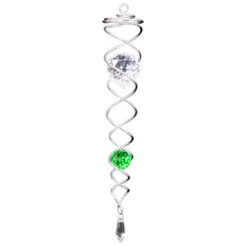 Iron Stop 80684 34cm Classic Crystal Wind Twister - Silver/Green