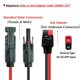 Magiktech Solar Panel Kits Charge Cable Compatible with Anderson Adapter and Solar Connectors for Portable Power Stations Solar Generators (10AWG 6FT Vertical)