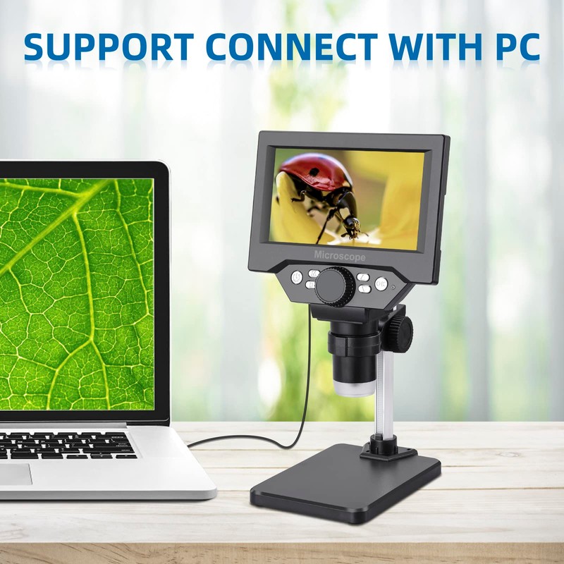 LCD Digital USB Microscope, Koolertron 5.5 Inch 1080P 8 Megapixel