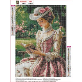 MXJSUA DIY Diamond Painting Kits for Adults, Reading Woman Diamond Gem Art Painting for Beginners, Diamond Picture with Full Round Drill Dots Craft Set Gift, 12x16 Inch