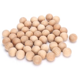 50 Pcs 1 Inch (2.54 cm) Natural Unfinished Wooden Balls for Crafts, DIY Projects, Home Decor - Smooth Beech Wood Balls, Small Round Wooden Beads for Jewelry Making, Kids Art