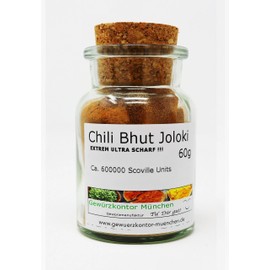 Chili Bhut Jolokia Powder Ghost Chili 60 g in Glass Spice Kontor Munich