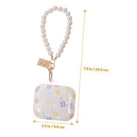 TEHAUX Wireless Earphone Case with Beaded Chain Stylish Shell Pattern Fits Convenient Earbud Holder for Travel Everyday Use