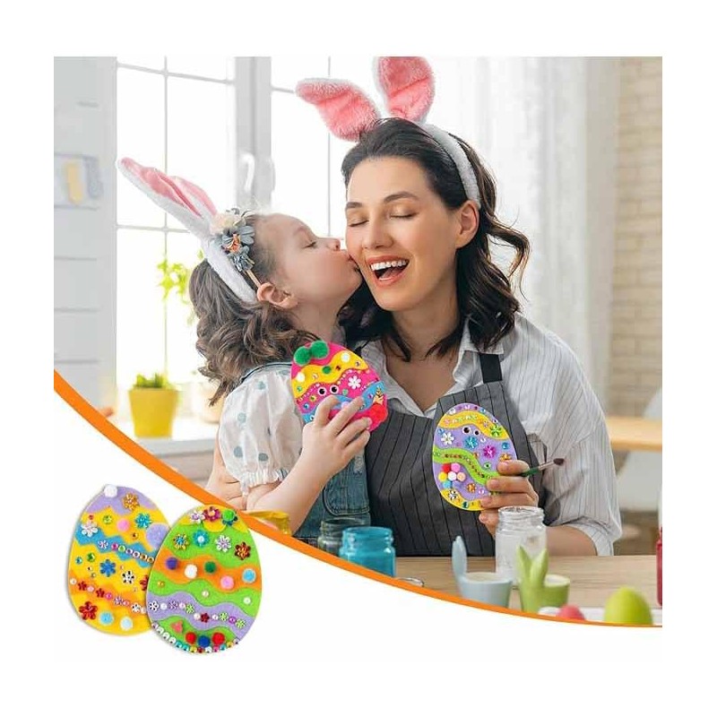 HERZONE 18 Pieces Easter Crafts Children, DIY Easter Decoration Craft