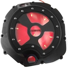 SMT-RED LED Engine Clutch Cover See Through Compatible With Kawasaki Zx14R Zzr1400 2006-2013 BLACK Right side Motorcycle [B00XIRWHIU]