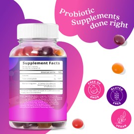 BeLive Probiotic Gummies - Probiotics with 5 Billion CFUs for Digestive Health, Men, Women & Kids Probiotic Supplements for Immune Support, Sugar Free & Vegan – Blueberry, Strawberry & Orange | 2-Pack