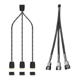 iHaospace ARGB + PWM Fan Splitter Cable 1 to 3.5 V 3 Pin 30 cm 24AWG for PC Fan Motherboard ARGB Controller