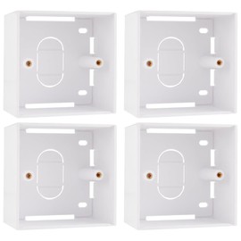 NIYATA 4pcs Surface Mount Back Box for Ethernet Wall Plates, Single Gang 45mm Deep White (86x86x45mm), Compatible with Network Faceplates & Sockets, Durable PVC Material