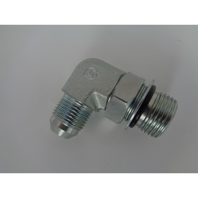 Hydraulic JIC x UNF Male/Male 90 deg Positional Compact Adjustable