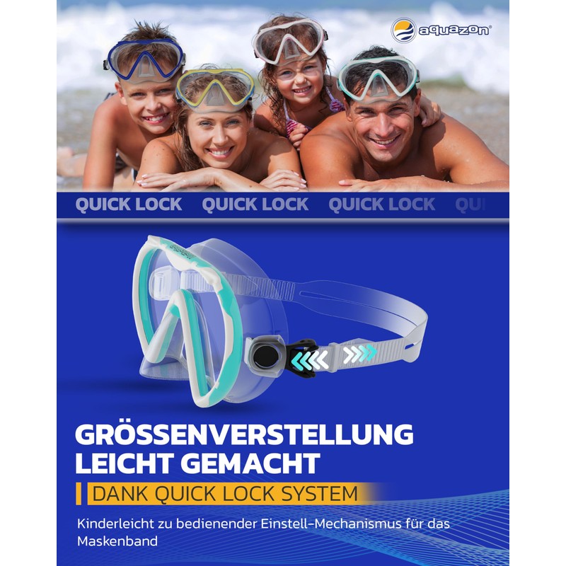 Aquazon Beach Snorkel Goggles, Swimming Goggles, Diving Goggles for Children