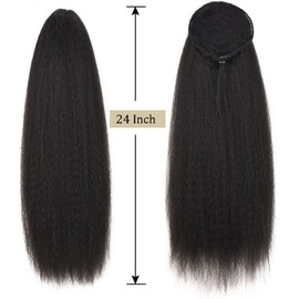 Straight Drawstring Ponytail for Black Women Long Straight Ponytail Extension for Black Women Natural Black Synthetic Thick Clip In Ponytail Hair Pieces