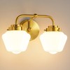 RUIYEY Bathroom Vanity Light Fixtures: 2-Lights Gold Bathroom Lighting Fixtures